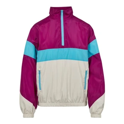 Obrázek Urban Classics Dámská větrovka lehká přetáhová bunda Ladies Panel Pull Over Jacket, Viola/Wht/Aqua
