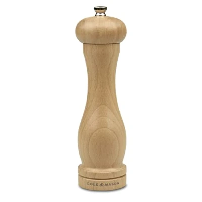 Obrázek Cole &amp; Mason HA0825P Beech Capstan mlýnek na sůl bukové dřevo, přírodní, 200 mm, Precision+ keramický mlýnek, obsahuje 1 x