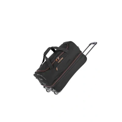 Obrázek travelite 2kolová Cestovní taška na kolečkách vel. L s roztahovacím záhybem, zavazadlo série BASICS: měkké kolečky extra objemem, 096276, černá/oranžová,