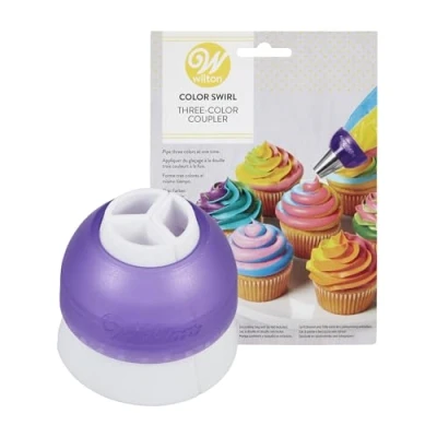 Obrázek Wilton Colour Swirl sáček na zdobení, 3 barvy současně stříkačky, zdobičky, zdobicí sáček, v 1 adaptér, příslušenství pečení pro cupcake dekorace dorty koláče