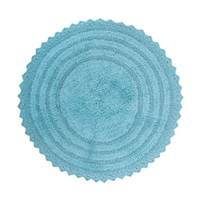 Obrázek DII Crochet Collection oboustranná koupelnová rohož, kulatá, průměr 69,8 cm, Cameo Blue