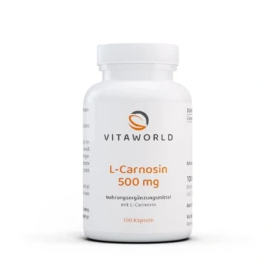 Obrázek vitaworld L karnosin 500 mg, vysoce koncentrovaná aminokyselina, veganská, 100 kapslí