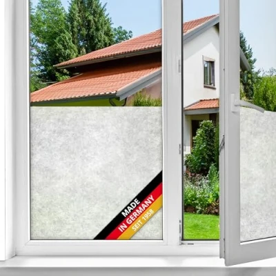 Obrázek d c fix Okenní fólie rýžový papír mléčné sklo samolepicí 45 cm x 2 m z mléčného skla neprůhledná pro vizuální ochranu ochrana před pohledy do koupelny, kuchyně