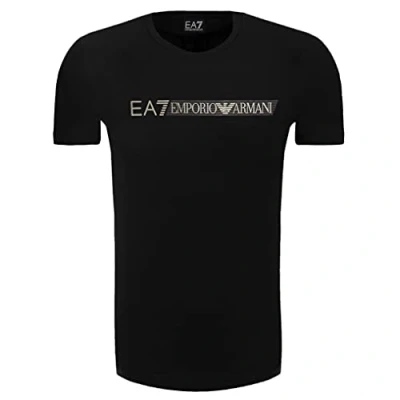 Obrázek Emporio Armani Herren T Shirt, reflektierend, Rundhalsausschnitt, kurzärmelig, Schwarz , L
