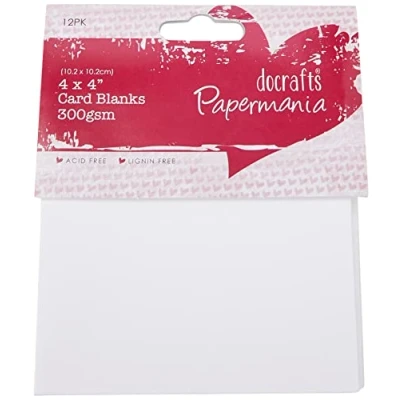 Obrázek Papermania Prázdné karty a obálky, 10 x cm, 300 g/m², 12 kusů, bílé