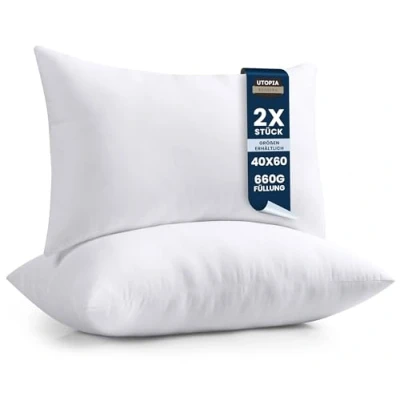 Obrázek Utopia Bedding 2dílná sada výplní polštáře 40 x 60 cm, vnitřní polštář výplň na pohovku (bílá)