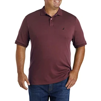 Obrázek Nautica Pánské Classic Fit Short Sleeve Solid Soft Cotton Polo Shirt polokošile, Burgundská červená,