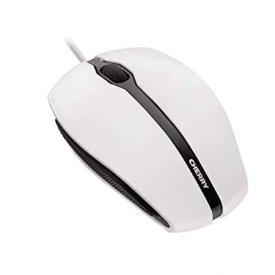 Obrázek CHERRY GENTIX CORDED, kabelová myš, přesné rolovací kolečko, optický senzor, symetrický design pro leváky i praváky, kabel 1,8 m, USB 2. 0, bílo šedá