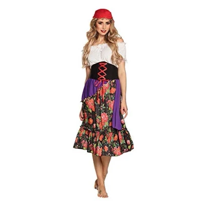 Obrázek Boland Kostým pro dospělé věštkyně Rilana, bandana, top, opasek a sukně, sada, věštkyně, karneval, tématická párty, červená