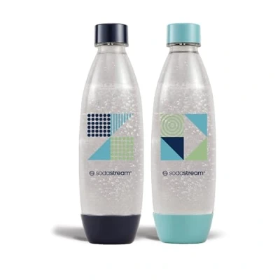 Obrázek SodaStream 2 Flaschen 1 l für Sprudelwasser und Soda Snap &amp; Lock Technologie zum Einrasten spülmaschinenfest BPA frei Details Dunkelblau Cyan