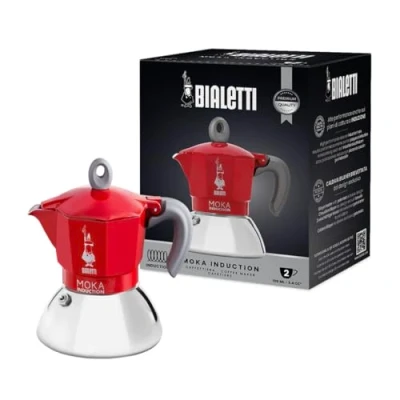 Obrázek Bialetti Moka Induction, Kanne, Geeignet für Alle Herdarten, 2 Tassen Espresso (100ml), Rot