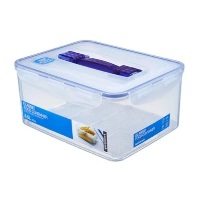 Obrázek LocknLock Úložný box PP Classic s rukojetí a mřížkou, 6,5 l, 295 x 230 138 mm, 100% vzduchotěsný vodotěsný úložný box, chytrý uzavírací systém, víkem