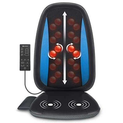 Obrázek COMFIER masážní sedák shiatsu s teplem, přístroj na masáž zad, uvolnění pro celou záda, hodí se do kanceláře, doma a všude tam, dárky