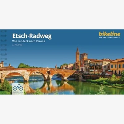 Obrázek Etsch Radweg: Von Landeck nach Verona. 1:75.000, 340 km, GPS Tracks Download, LiveUpdate (Bikeline Radtourenbücher)