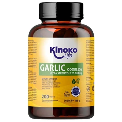 Obrázek Extrakt z česneku 125 000 mg 500: 1 200 kapslí s olivovým olejem a 2 500 µg allicinu, bez zápachu, lepku, geneticky modifikovaných
