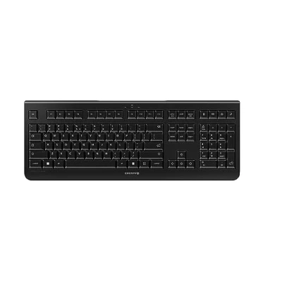 Obrázek CHERRY Bezdrátová klávesnice KW 3000, s numerickým blokem, rozložení EU (QWERTY), 2,4 GHz rádio, tichá tlačítka, plochý design, provoz na baterie, černá