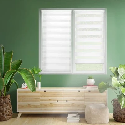 Obrázek Blindecor Indus doppelrollo klemmfix ohne bohren duo rollo Silbergrau 77 x 180 cm (Breite Länge) Stoffgröße 74 175