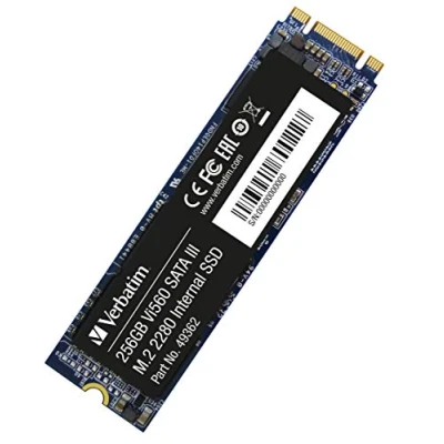 Obrázek Verbatim Vi560 S3 SSD, interní SSD disk s datovou pamětí 256 GB, Solid State Drive SATA III M.2 2280 a technologií 3D NAND, černá, ideální pro notebook ultrabook