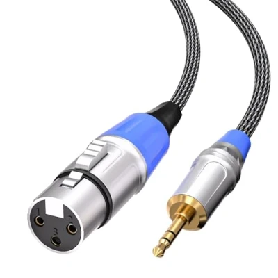 Obrázek Tisino XLR auf klinke 3,5mm Mikrofonkabel, unsymmetrische Buchse aux Klinken stecker Adapter für Camcorder, DSLR Kameras, Computeraufzeichnungsgerät und mehr, 3m