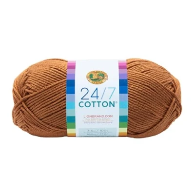 Obrázek Lion Brand Yarn Company Cotton Yarn, 100 Percent Cotton, velbloudí srst, 15. 24x6. 35x6. 35 cm