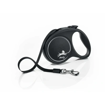 Obrázek Vodítko FLEXI Black Design (L) pásek černé (5m, do 50kg)