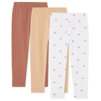Obrázek Bramble &amp; Bear (3dílné balení) měkké legíny pro miminka a malé děti jemné unisex 0 3 roky, Různé odstíny hnědé