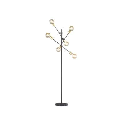 Obrázek Trio Leuchten 406700632 Cross A++ to E, stojací lampa, kov, E27, černá matná, 54,5 x 165 cm
