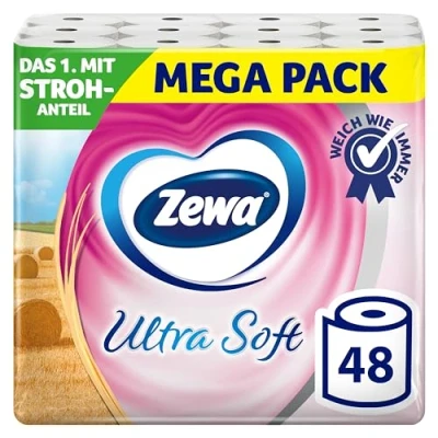 Obrázek Zewa Ultra měkký 48 rolí první toaletní papír s podílem slámy 4vrstvý
