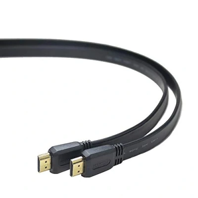 Obrázek PremiumCord 4K High Speed ​HDMI plochý kabel + Ethernet, 1 m, kompatibilní s Video 2160P, Full HD 1080P, Deep Color, 3D, Arc, 3x stíněný, 10, 2 Gbps, pozlacené konektory, černý