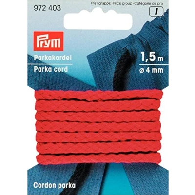 Obrázek Prym Kordel z bundy a parky červená, 100% PAN, Ø 4 mm