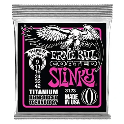 Obrázek Ernie Ball Elektrická kytarová struny Super Slinky Coated Titanium RPS, tloušťka 9 42
