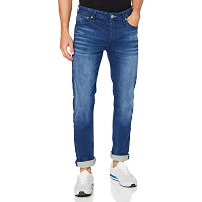 Obrázek JACK &amp; JONES Male Slim Fit s rovnými nohavicemi JITIM JJORIGINAL AM 782 50SPS NOOS nohavicemi, Tmavě modrá 2