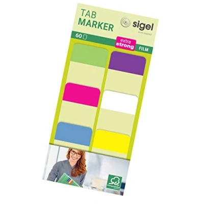 Obrázek SIGEL HN203 Tab Marker, extra silné zvýrazňovače, 25 x 38 mm, 60 proužků