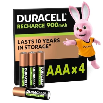 Obrázek Duracell Recharge Ultra AAA Micro Dobíjecí Baterie LR6 900 mAh, Balení 4 ks