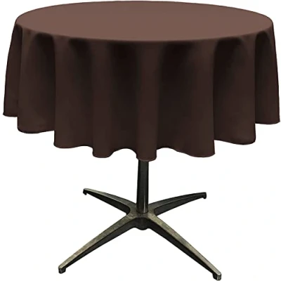Obrázek La Leinen Polyester Popeline ubrus kulatý, polyester, hnědá, 147,32 cm