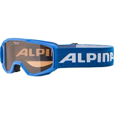 Obrázek ALPINA PINEY Bezamykatelné, extrémně robustní &amp; nerozbitné lyžařské brýle se 100% UV ochranou pro děti, modré, One Size