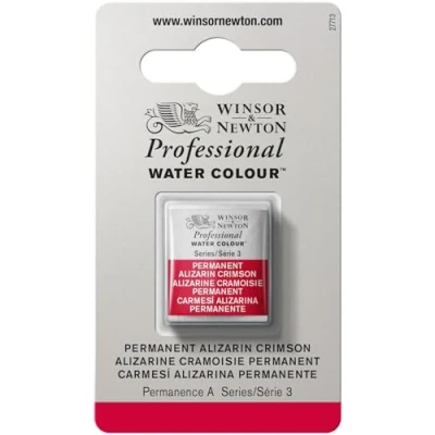 Obrázek Winsor &amp; Newton 0101466 profesionální akvarelová barva, živé vodní barvy v umělecké kvalitě, vysoká zářivost barev a svítivost, stálá na světle, archivní kvalita, 1/2 miska permanentní alizarinkarmín