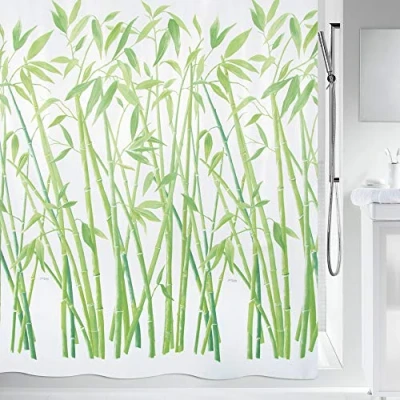 Obrázek Spirella Antiplísňový sprchový závěs antibakteriální, omyvatelný, vodotěsný, polyester, &quot;bambus&quot; 120 x 200 cm, zelený