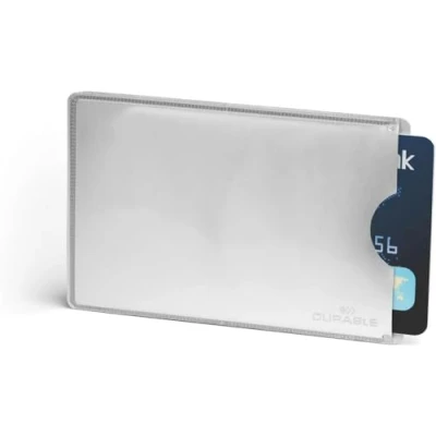 Obrázek Durable Pouzdro na kreditní karty s ochranou Rfid, sáček à 10 obalů karty, stříbrný, 890023