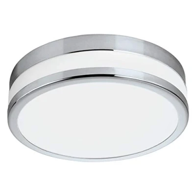 Obrázek EGLO stropní svítidlo do koupelny LED Parlermo, 1 svíticí svítidlo, materiál: ocel, sklo: satinované a bíle lakované, barva: chrom, Ø: 22,5 cm, IP44