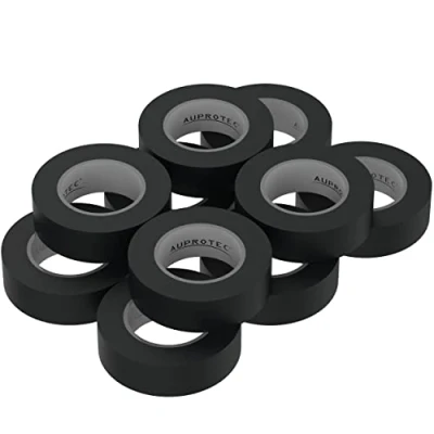 Obrázek AUPROTEC 10x izolační páska černá 15 mm x 10 m VDE Isoband PVC elektrikářská lepicí DIN EN 60454 3 1