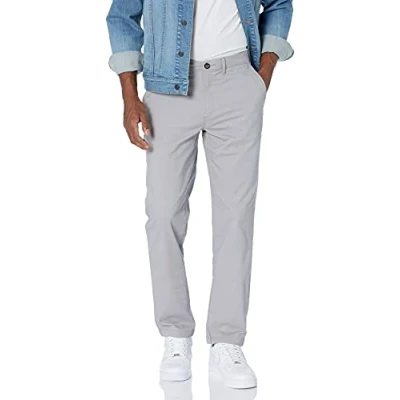 Obrázek Amazon Essentials Pánské ležérní strečové chino kalhoty s úzkým střihem, šedé, 33 W / 30 l