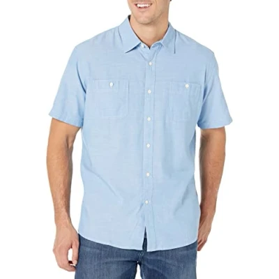 Obrázek Amazon Essentials Pánská košile Chambray s krátkým rukávem, světle modrá, XXL