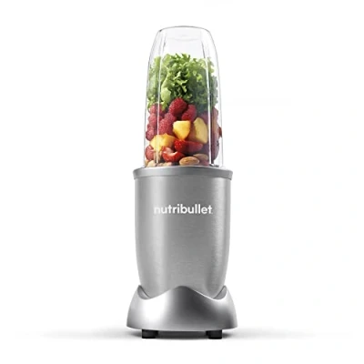 Obrázek nutribullet Pro, výkon 900 W, snadné a rychlé použití, kompaktní, čištění, s hrnkem 700 ml, smoothiemixér, smoothie Maker, elektrický mixér, NB904S, stříbrný
