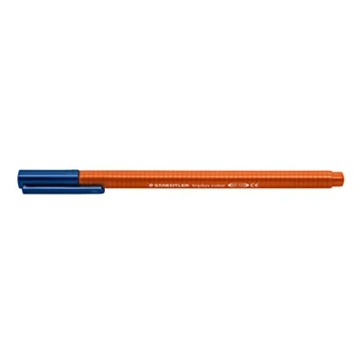 Obrázek STAEDTLER Fixy triplus color, vypalované siena, trojhranné, stabilní, špička odolná proti vtisku, šířka řádků cca 1 mm, vhodné pro děti, Made in Germany, 10 fibre špiček v kartonovém pouzdře, 323 73