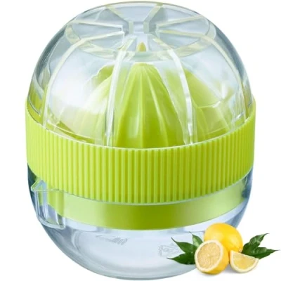 Obrázek Westmark Malý lis na citrusy s nádobou a víkem, průměr: 7,2 cm, objem: 100 ml, plast, čerstvý ovocný, transparentní / zelená, 30932280
