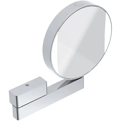 Obrázek Emco Universal LED Kosmetik und Rasierspiegel am Flexarm, runder Kosmetikspiegel mit Beleuchtung zur Wandmontage, Vergrößerungsspiegel (3 /7 fach) Einstellbarer Farbtemperatur, Chrom