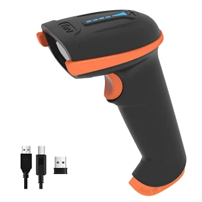 Obrázek Tera skener čárového kódu 1D 2D QR Wireless bezdrátový 2,4 GHz + Wired USB 2,0 kabelový ruční čtečka čárových kódů 5 Mil rozlišení 100 m, podpora skenování obrazovky, model upgrade D5100