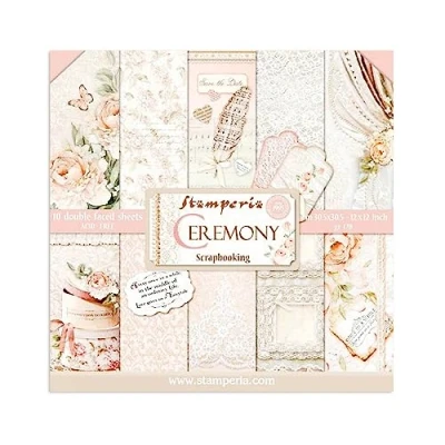 Obrázek Stamperia Kreativní papír Blok se vzorem pro scrapbooks, alba, deníky atd. bez kyselin, oboustranný kutily pestrý koníčky a jako dárek (30,5 x 30,5 cm)