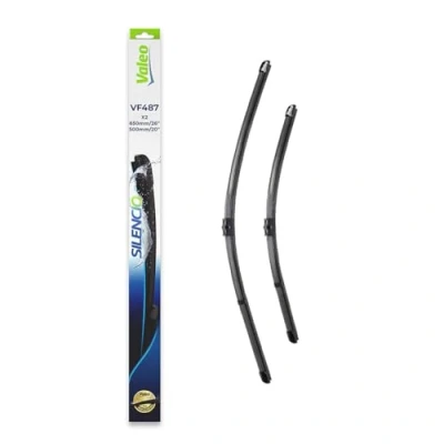 Obrázek VALEO Silencio stěrače VF487 výkonný, vynikající výhled na silnici, jednoduchá montáž originální ploché listy 650 mm/500 mm přední sada se 2